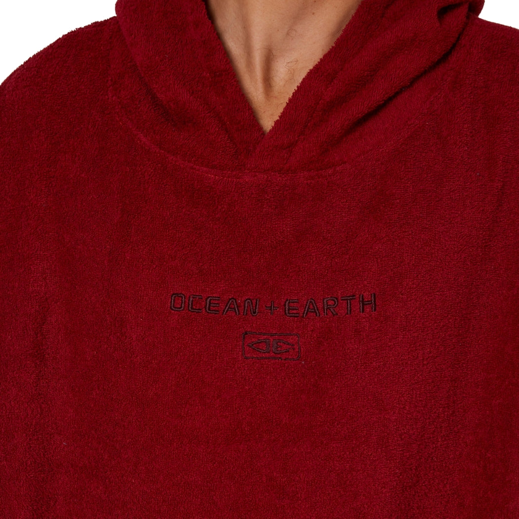 Ocean And Earth Mens Priority Lightweight Hooded Poncho Blood Red