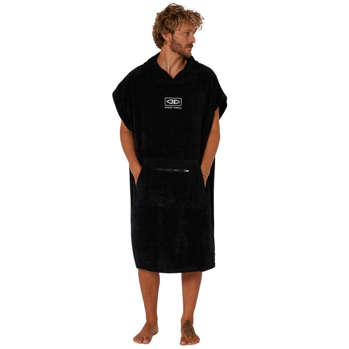Ocean and Earth Corp Hooded Poncho Black