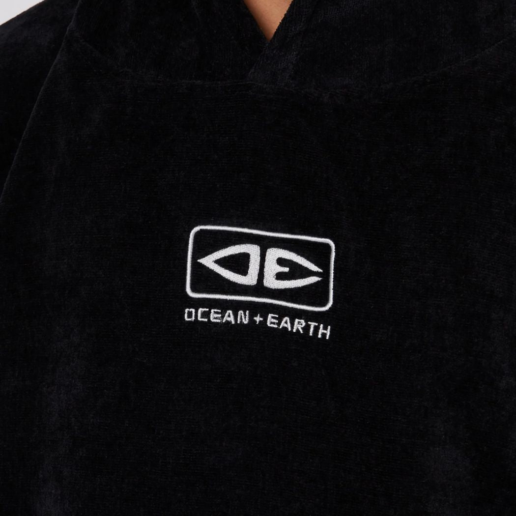Ocean and Earth Corp Hooded Poncho Black