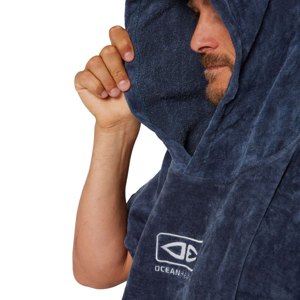 Ocean and Earth Corp Hooded Poncho Navy