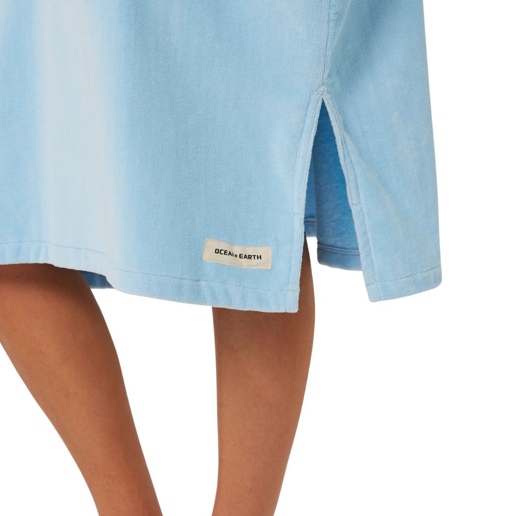 Ocean and Earth Ladies Day Dream Hooded Poncho Pale Blue