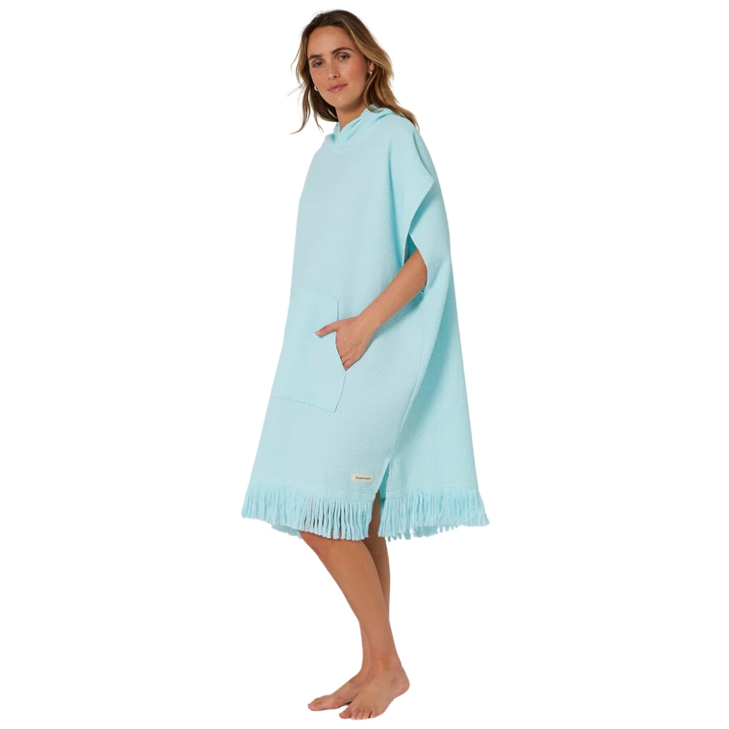 Ocean and Earth Ladies Waffle Poncho