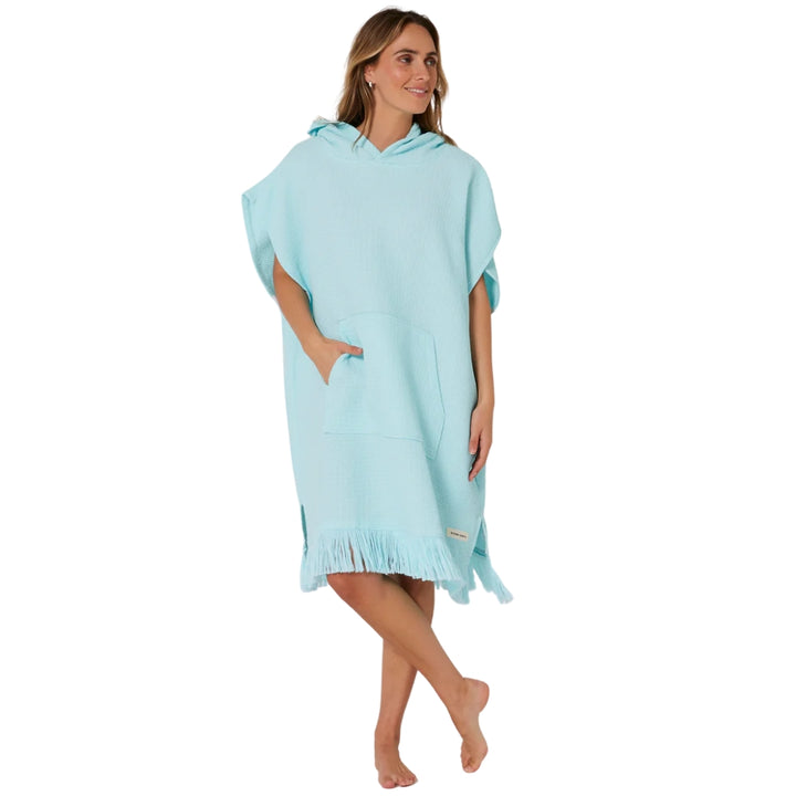 Ocean and Earth Ladies Waffle Poncho