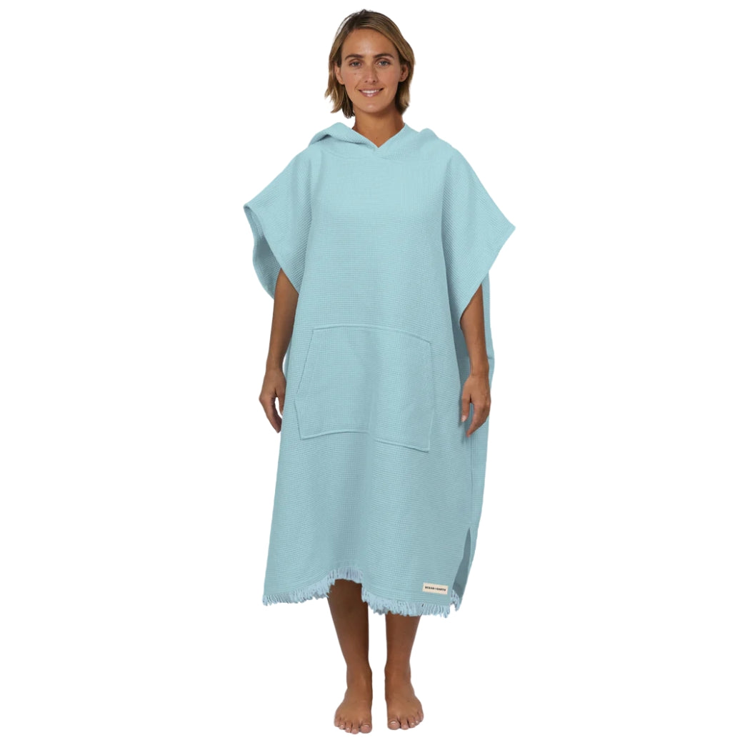 Ocean and Earth Ladies Waffle Poncho