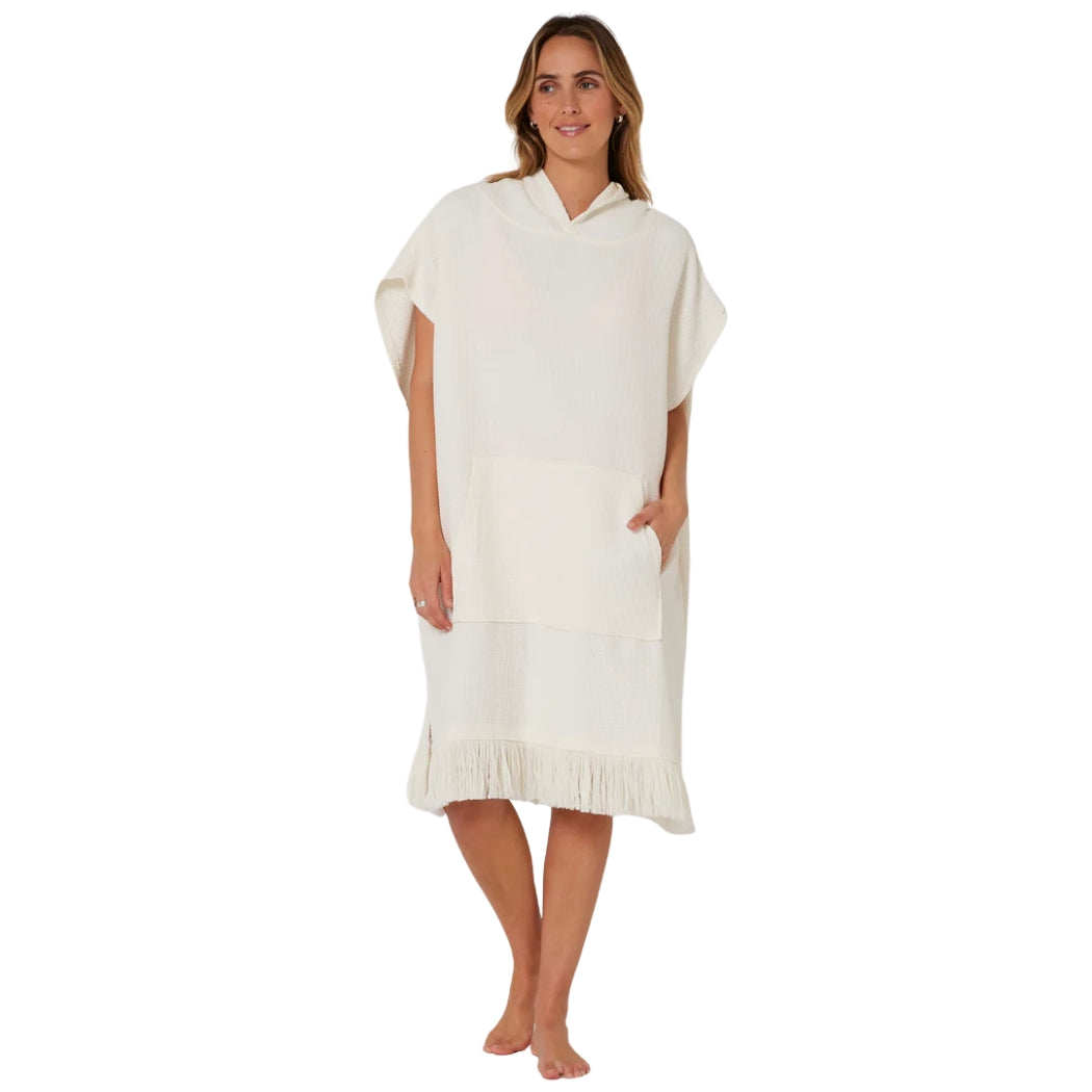 Ocean and Earth Ladies Waffle Poncho