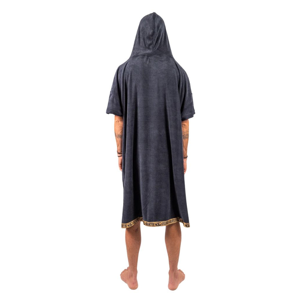 Ocean and Earth Mens Ignite Hooded Poncho Dull Black