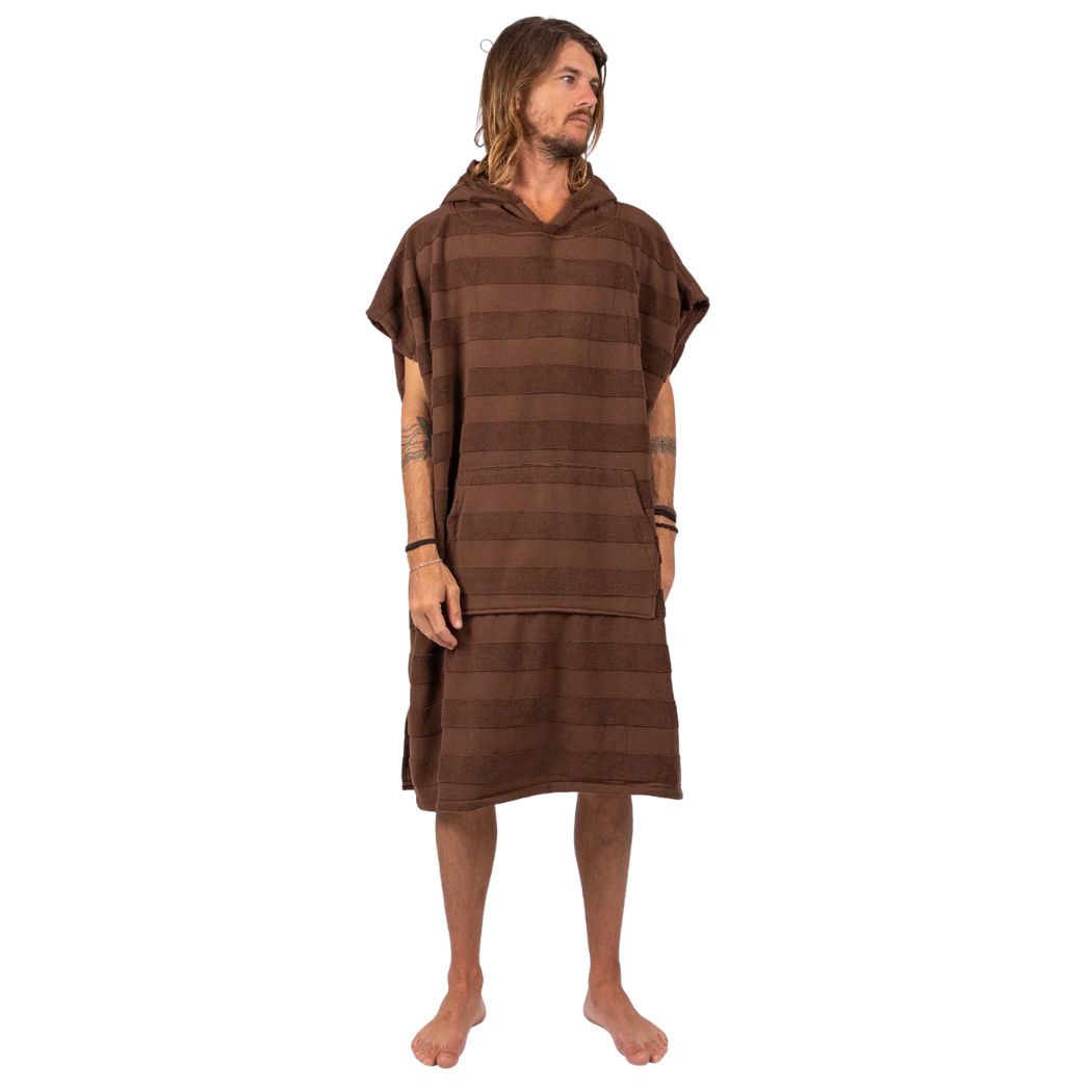 Ocean and Earth Mens Layz Poncho Towel Cocoa