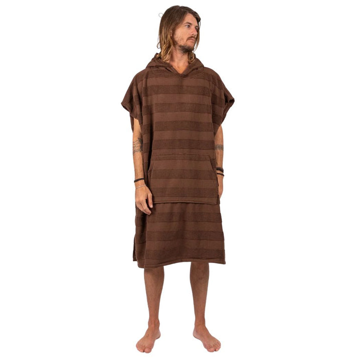 Ocean and Earth Mens Layz Poncho Towel Cocoa
