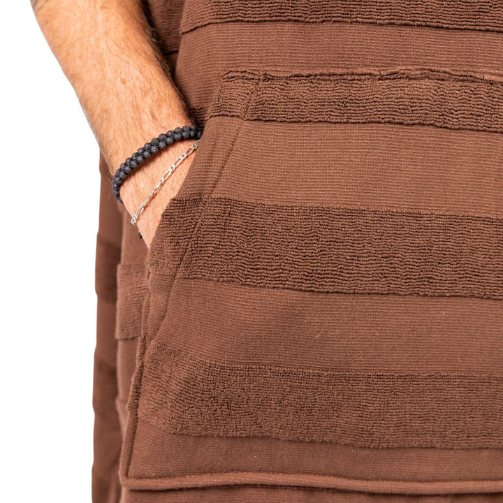 Ocean and Earth Mens Layz Poncho Towel Cocoa