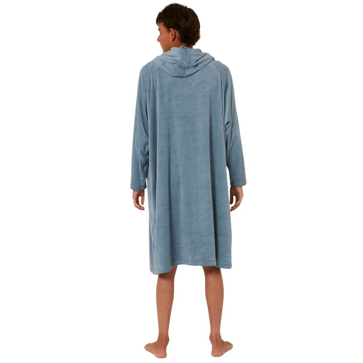 Ocean and Earth Surf Essentials Long Sleeve Hooded Poncho Petrol