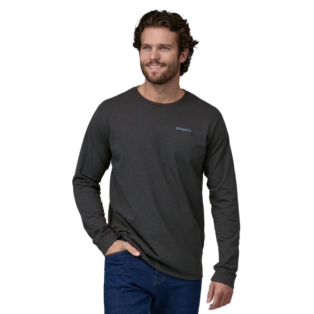 Patagonia M's Long Sleeve Logo Ridge Responsibility Tee Black