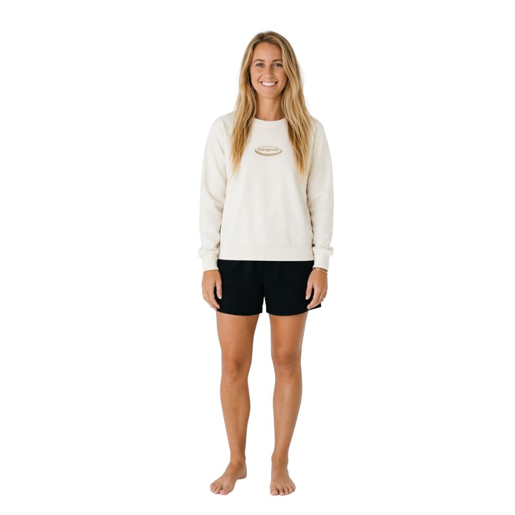 Patagonia Womens 95 Oval Logo Daily Crew Wool White