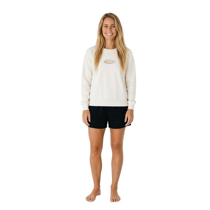 Patagonia Womens 95 Oval Logo Daily Crew Wool White