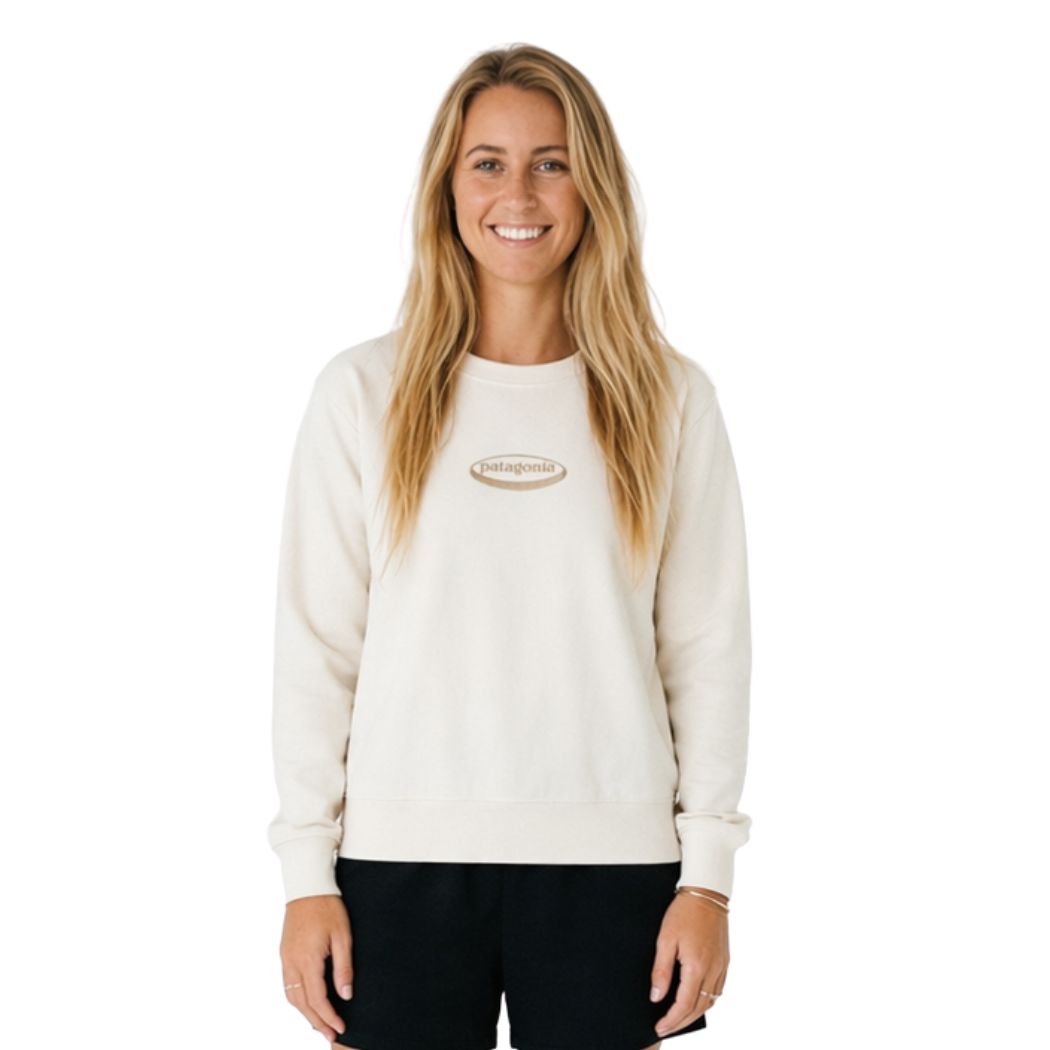 Patagonia Womens 95 Oval Logo Daily Crew Wool White

