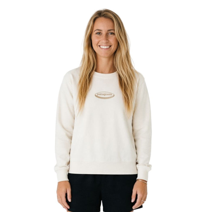 Patagonia Womens 95 Oval Logo Daily Crew Wool White

