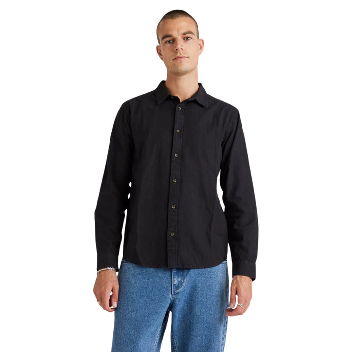 RVCA Base Linen Long Sleeve Shirt Black