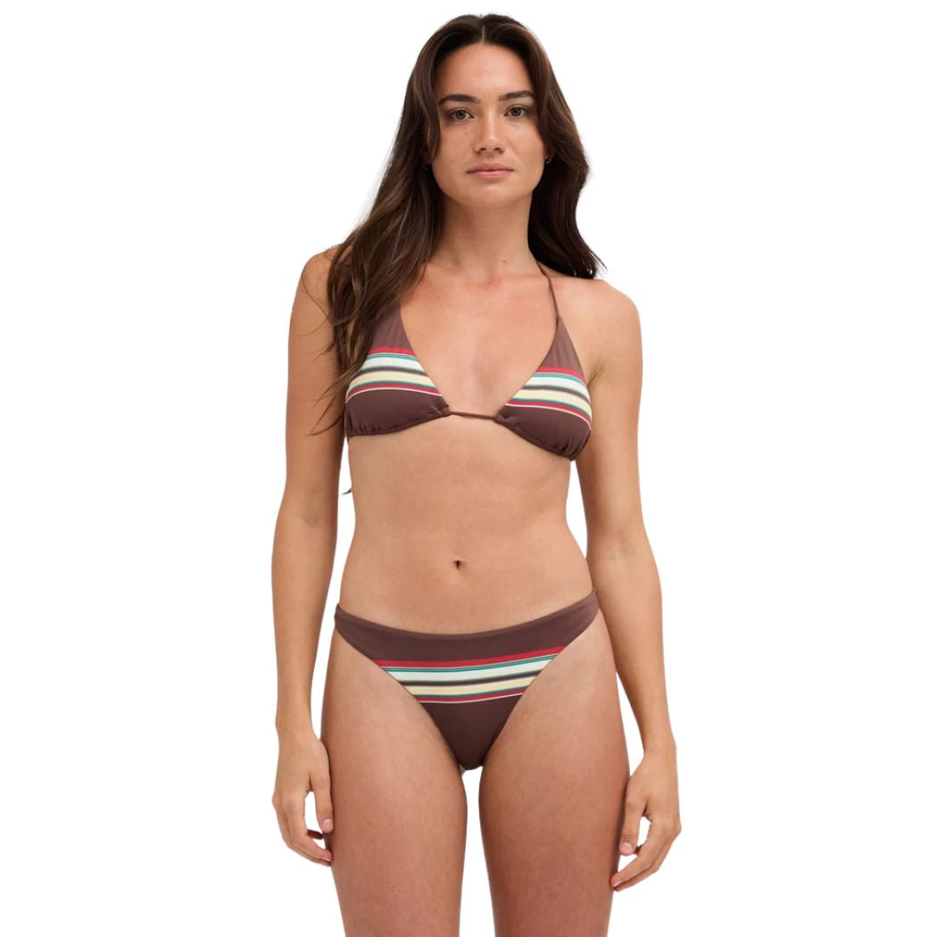 RVCA Darling Stripe Skimpy Bikini Bottom Chocolate