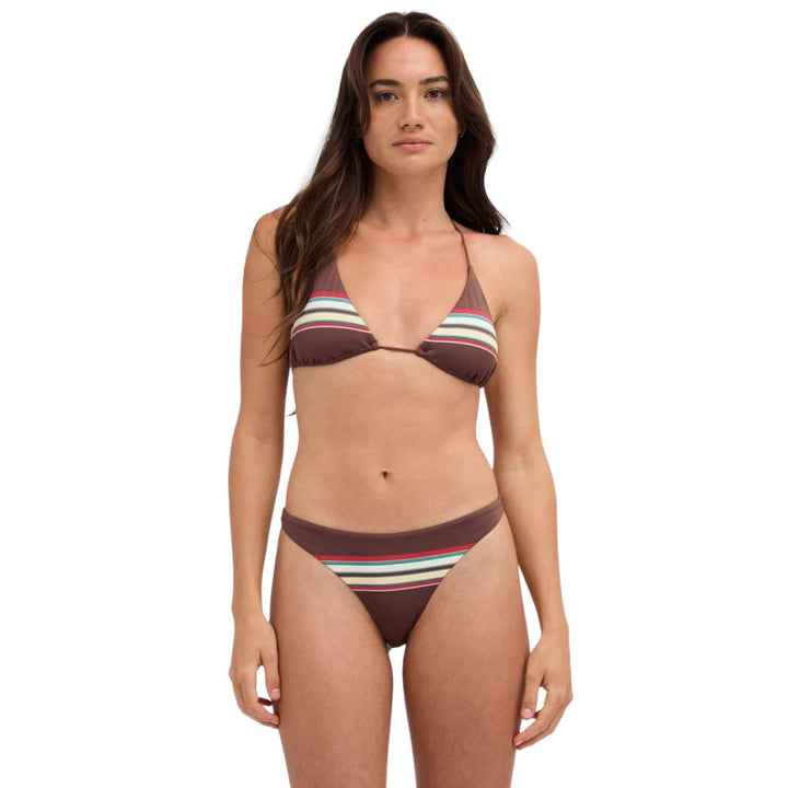 RVCA Darling Stripe Skimpy Bikini Bottom Chocolate