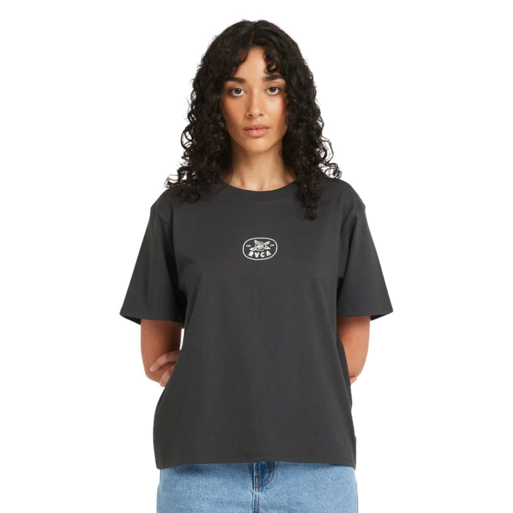 RVCA Electric Rose Easy Tee Black Wash