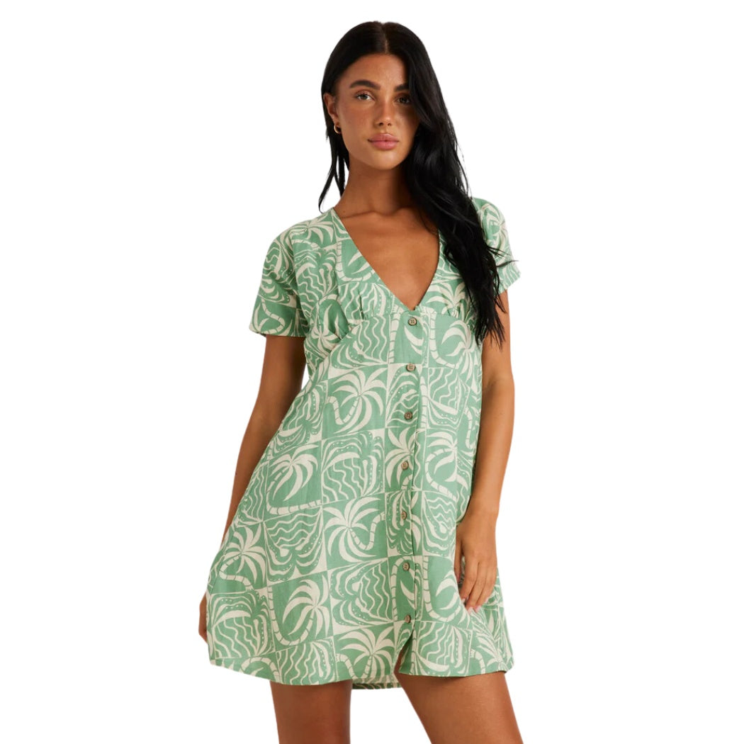 RVCA Exotica Understated II Dress Granite Green