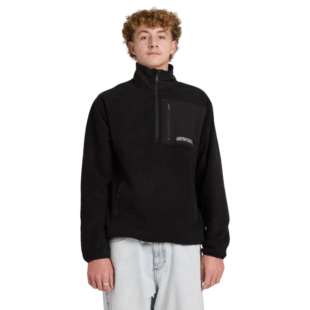 RVCA Go Mock Neck Fleece Jumper Rvca Black