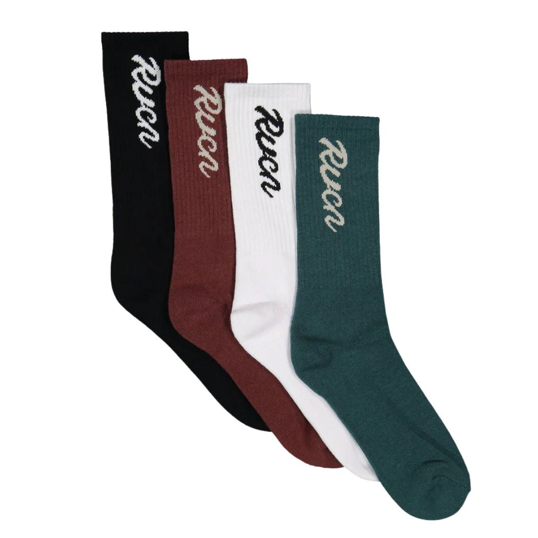RVCA Seasonal Crew Socks 4 Pack Multi