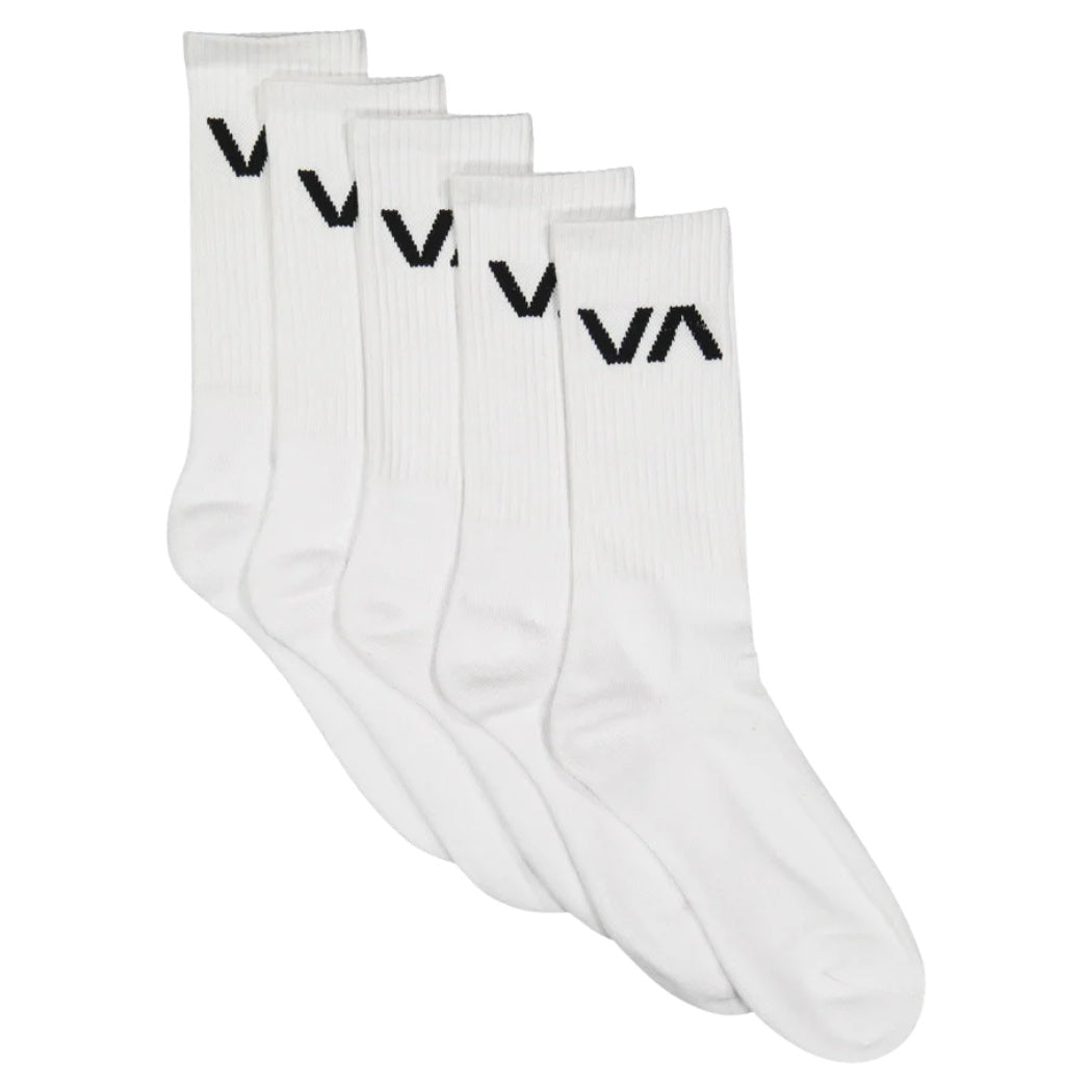RVCA VA Sport Sock 5 Pack White