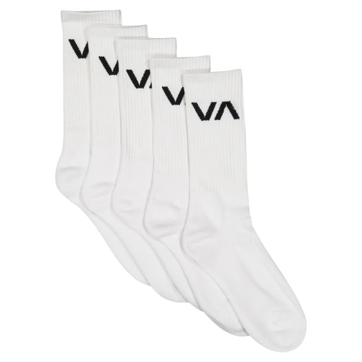 RVCA VA Sport Sock 5 Pack White