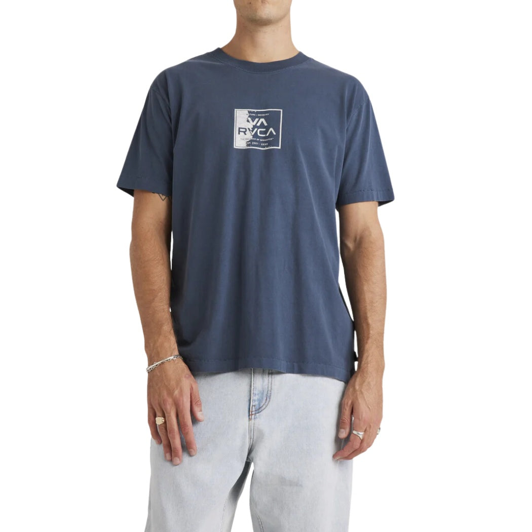 RVCA VA Torn Short Sleeve Tee Petrol Blue
