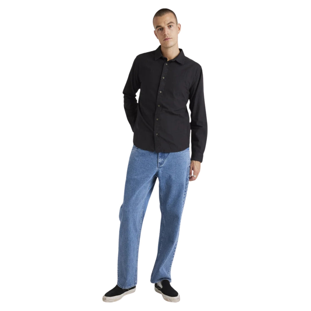 RVCA Base Linen Long Sleeve Shirt Black