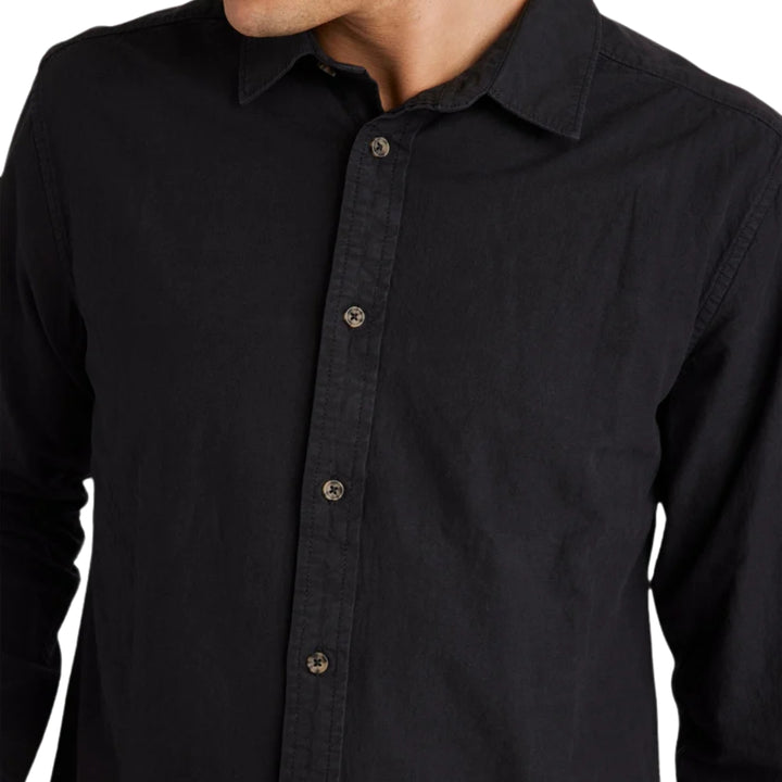 RVCA Base Linen Long Sleeve Shirt Black