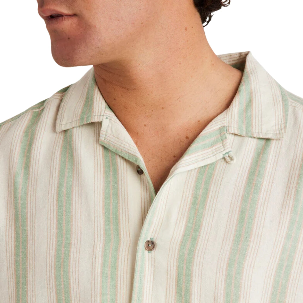 RVCA Beat Stripe Shirt Granite Green