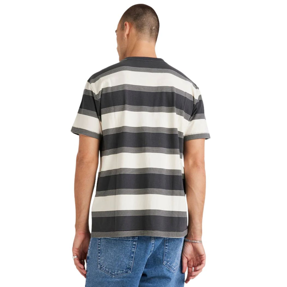 RVCA Benj Stripe Short Sleeve Tee Washed Black