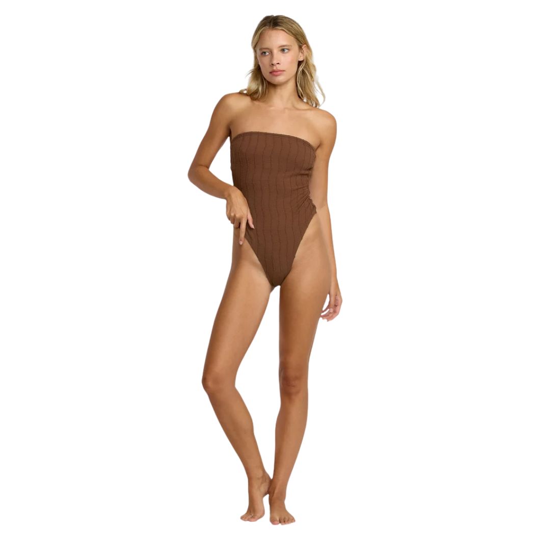 RVCA Chevy Grooves Bandeau One Piece Chocolate