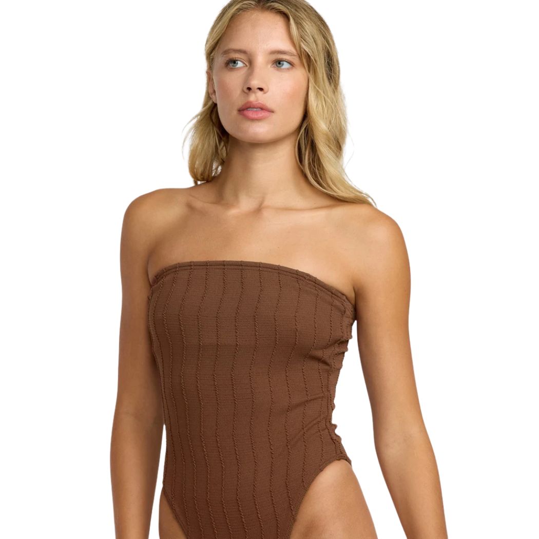 RVCA Chevy Grooves Bandeau One Piece Chocolate