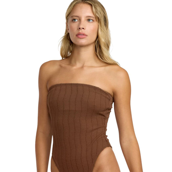 RVCA Chevy Grooves Bandeau One Piece Chocolate