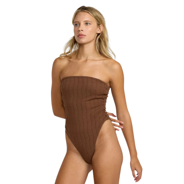 RVCA Chevy Grooves Bandeau One Piece Chocolate