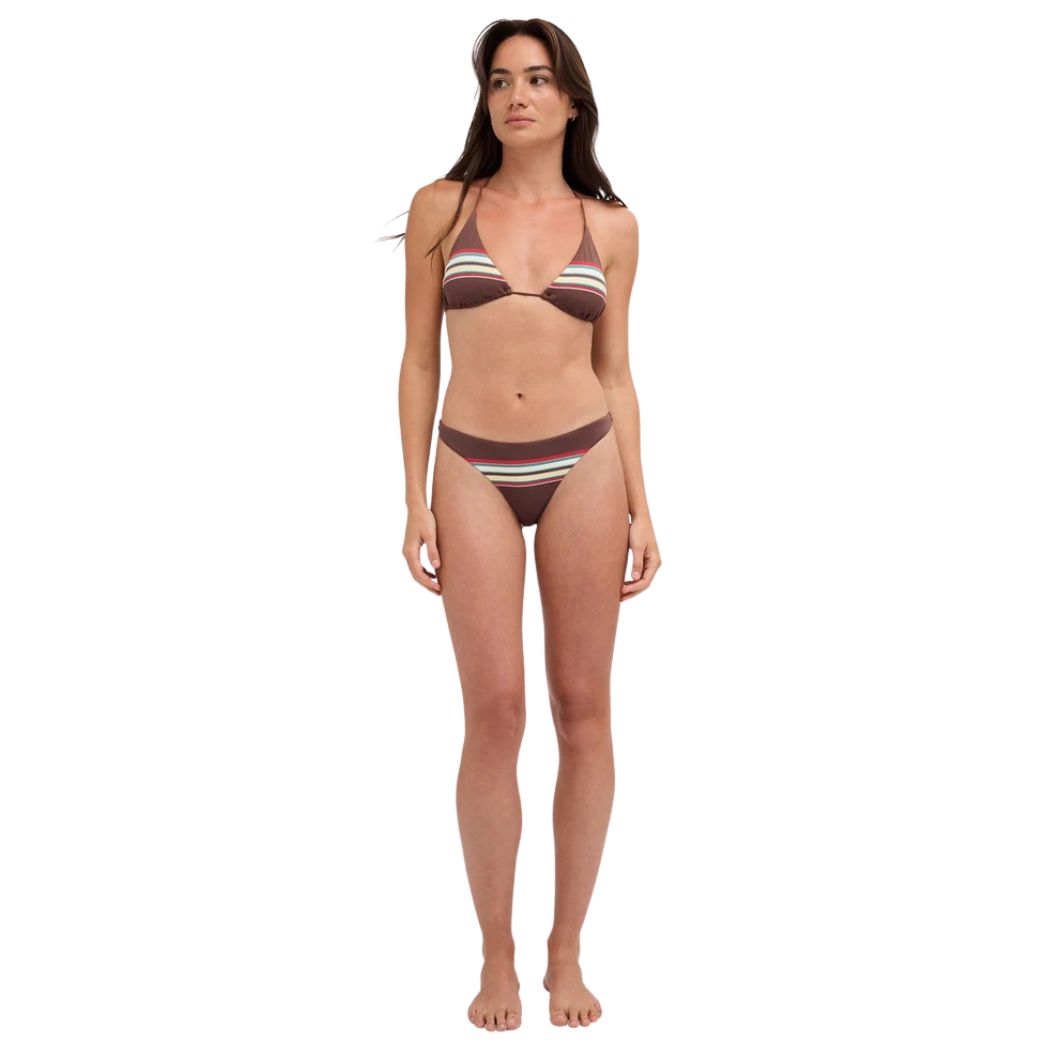 RVCA Darling Stripe Skimpy Bikini Bottom Chocolate