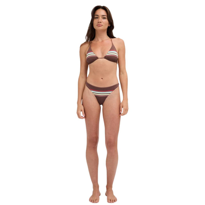 RVCA Darling Stripe Tri Bikini Top Chocolate