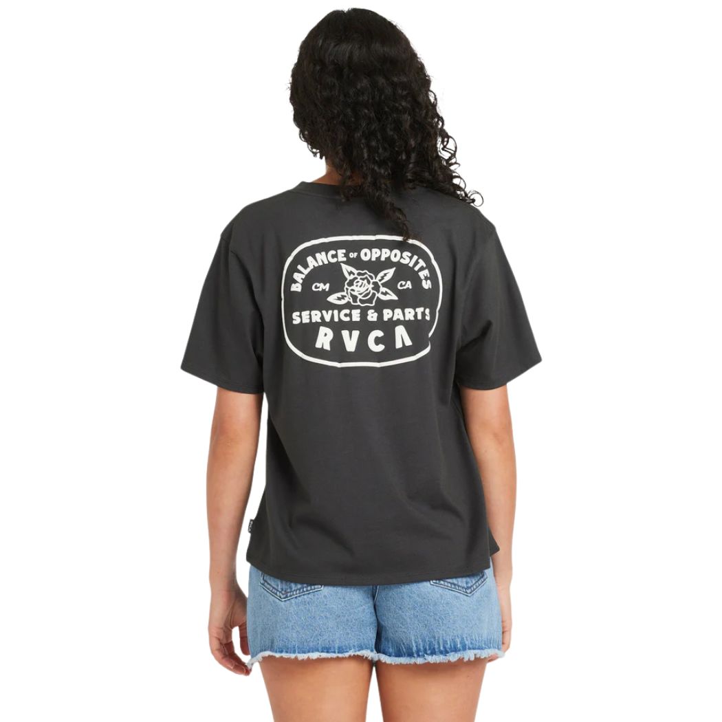 RVCA Electric Rose Easy Tee Black Wash