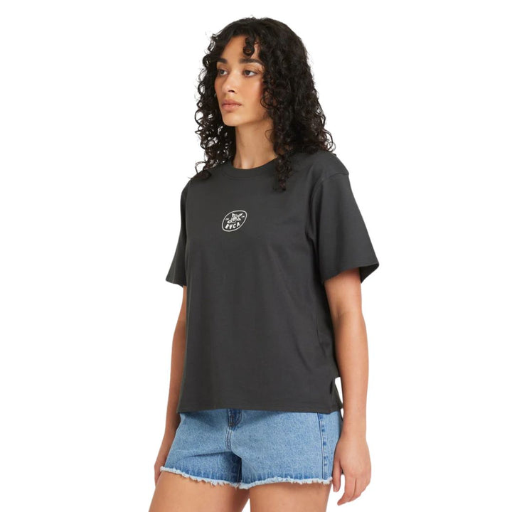 RVCA Electric Rose Easy Tee Black Wash