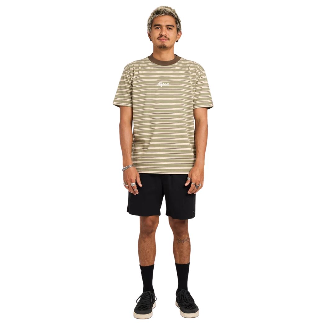 RVCA Exotica Stripe Tee Army