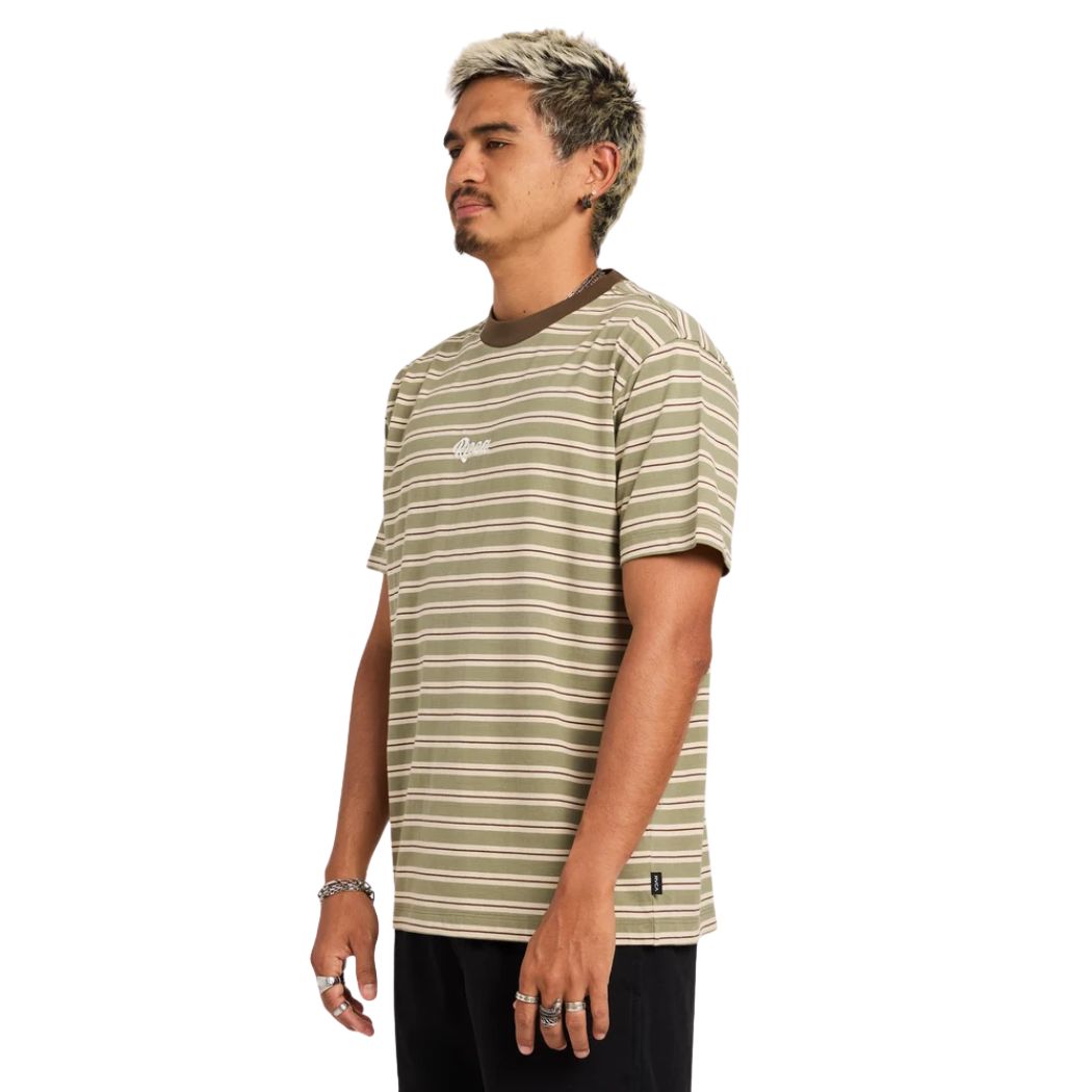 RVCA Exotica Stripe Tee Army
