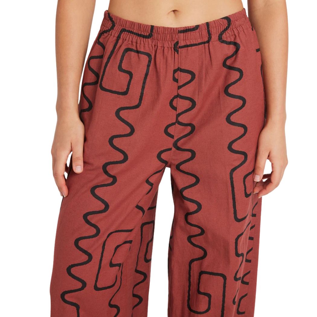 RVCA Farlow Elastic Linen Pants Mahogany