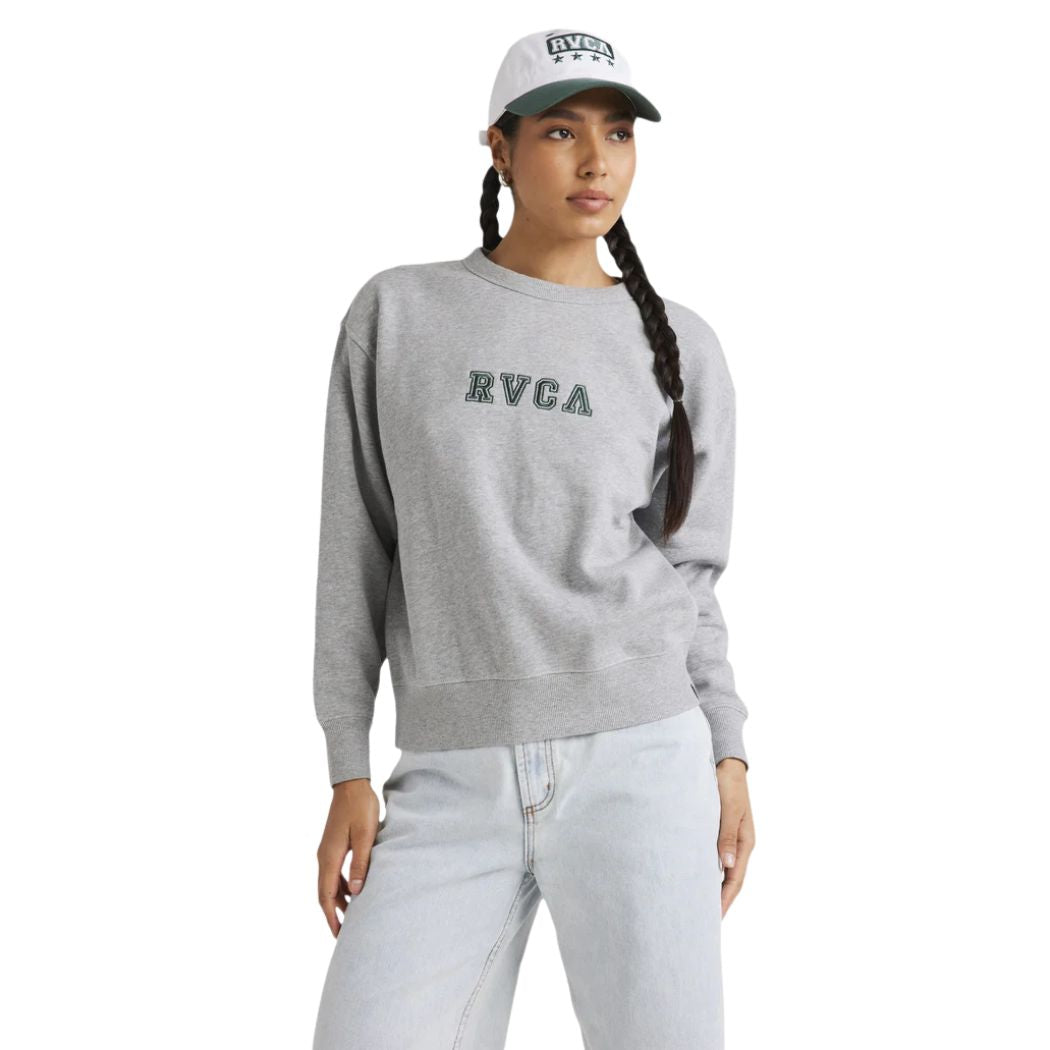 RVCA Ivy League Classic Crew Grey Marle