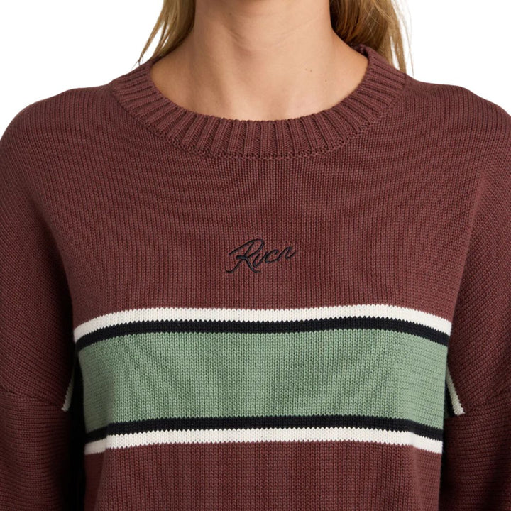 RVCA Ivy Stripe Crew Terra Brown