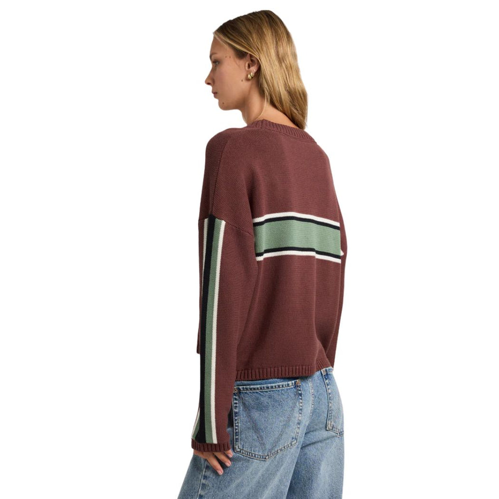 RVCA Ivy Stripe Crew Terra Brown