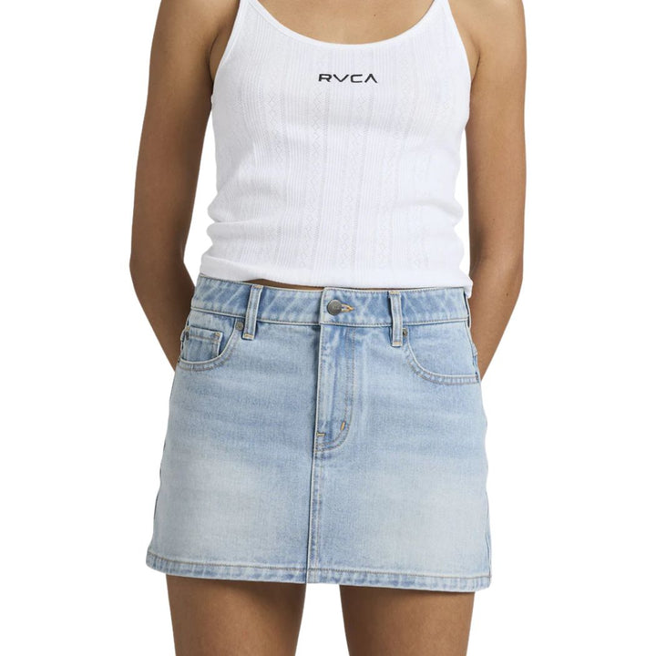 RVCA Mini Denim Skirt Bleached Indigo