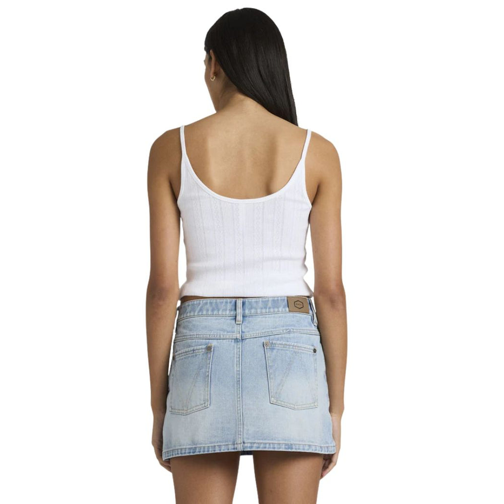 RVCA Mini Denim Skirt Bleached Indigo