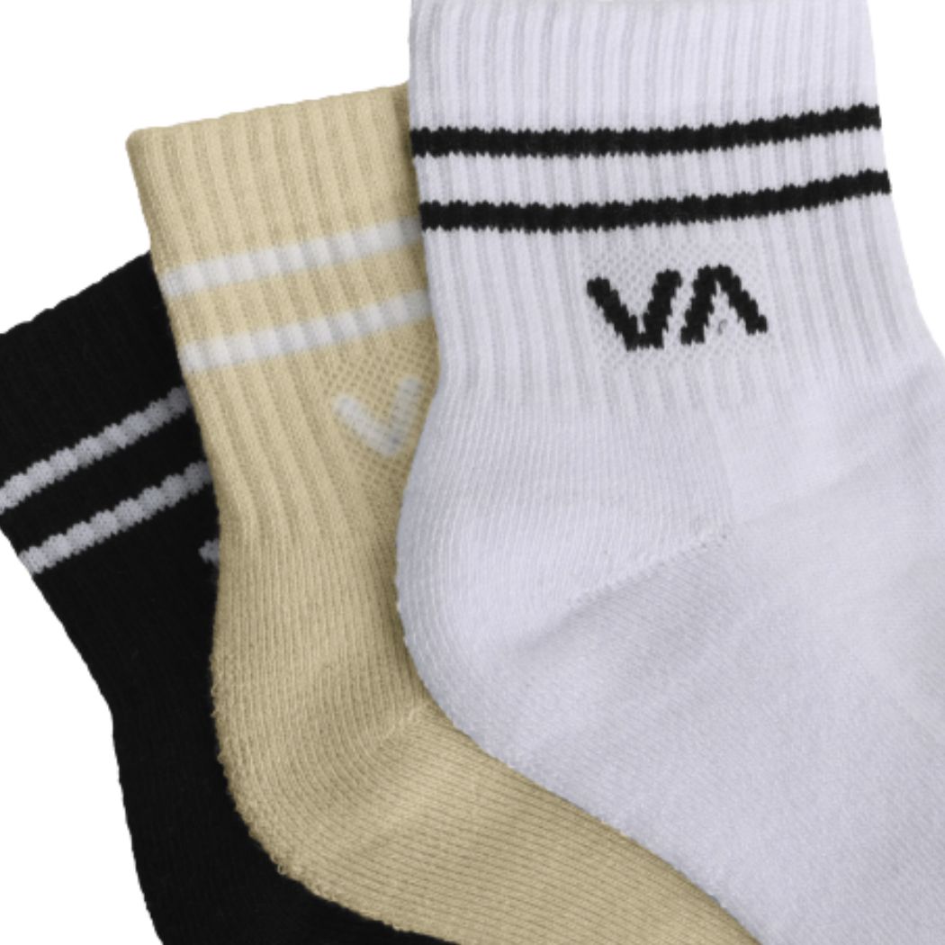RVCA VA Mini Crew Socks 3 Pack Sand